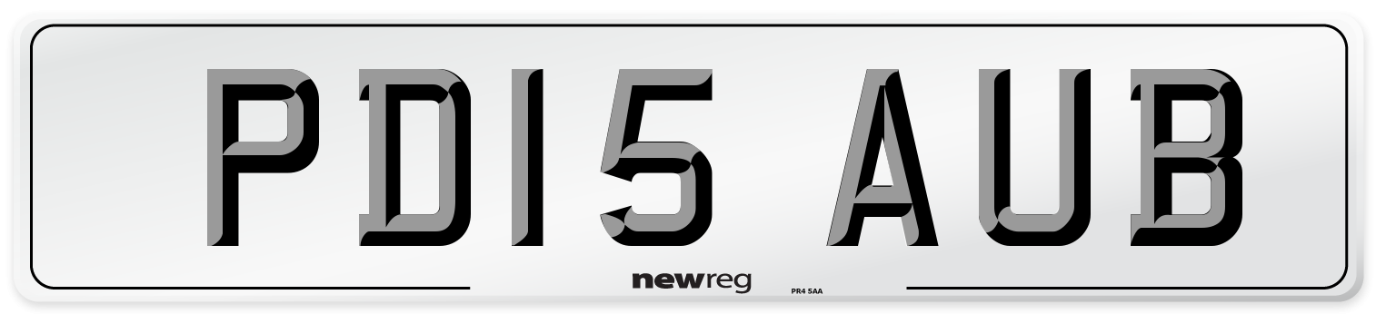 PD15 AUB Number Plate from New Reg